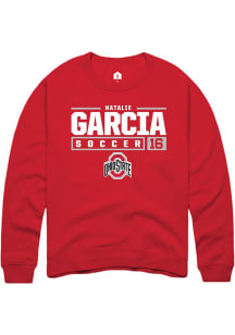 Natalie Garcia  Rally Ohio State Buckeyes Mens Red NIL Stacked Box Long Sleeve Crew Sweatshirt