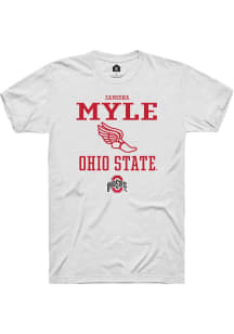 zamesha Myle  Ohio State Buckeyes White Rally NIL Sport Icon Short Sleeve T Shirt