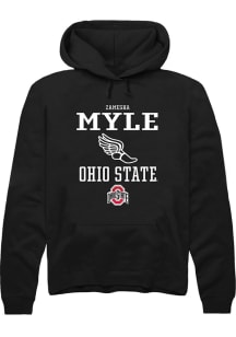 zamesha Myle  Rally Ohio State Buckeyes Mens Black NIL Sport Icon Long Sleeve Hoodie