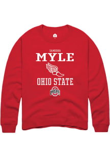 zamesha Myle  Rally Ohio State Buckeyes Mens Red NIL Sport Icon Long Sleeve Crew Sweatshirt