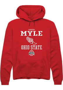 zamesha Myle  Rally Ohio State Buckeyes Mens Red NIL Sport Icon Long Sleeve Hoodie