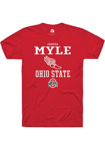 zamesha Myle  Ohio State Buckeyes Red Rally NIL Sport Icon Short Sleeve T Shirt