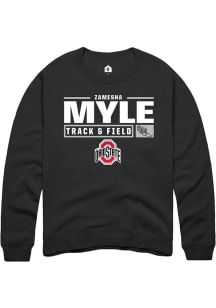 zamesha Myle  Rally Ohio State Buckeyes Mens Black NIL Stacked Box Long Sleeve Crew Sweatshirt