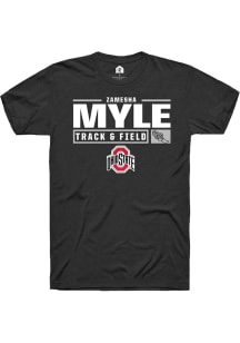 zamesha Myle  Ohio State Buckeyes Black Rally NIL Stacked Box Short Sleeve T Shirt