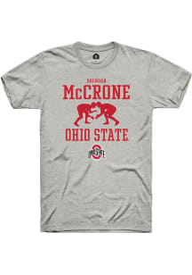 Brendan McCrone  Ohio State Buckeyes Ash Rally NIL Sport Icon Short Sleeve T Shirt