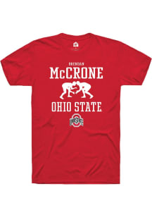 Brendan McCrone  Ohio State Buckeyes Red Rally NIL Sport Icon Short Sleeve T Shirt