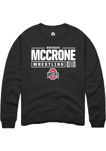 Brendan McCrone  Rally Ohio State Buckeyes Mens Black NIL Stacked Box Long Sleeve Crew Sweatshir..