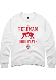 Nick Feldman  Rally Ohio State Buckeyes Mens White NIL Sport Icon Long Sleeve Crew Sweatshirt