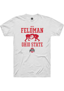 Nick Feldman  Ohio State Buckeyes White Rally NIL Sport Icon Short Sleeve T Shirt