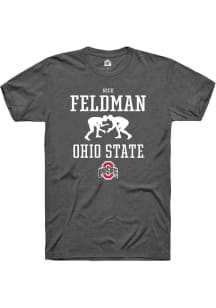 Nick Feldman  Ohio State Buckeyes Dark Grey Rally NIL Sport Icon Short Sleeve T Shirt