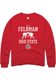 Nick Feldman  Rally Ohio State Buckeyes Mens Red NIL Sport Icon Long Sleeve Crew Sweatshirt