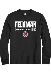 Nick Feldman  Ohio State Buckeyes Black Rally NIL Stacked Box Long Sleeve T Shirt