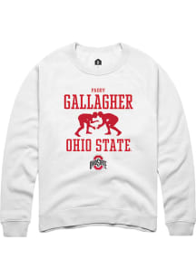 Paddy Gallagher Rally Mens White Ohio State Buckeyes NIL Sport Icon Crew Sweatshirt