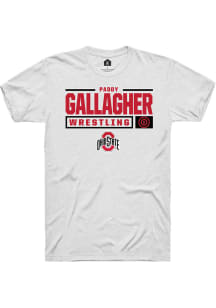 Paddy Gallagher White Ohio State Buckeyes NIL Stacked Box Short Sleeve T Shirt