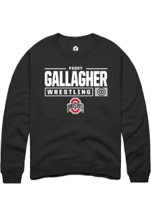 Paddy Gallagher Rally Mens Black Ohio State Buckeyes NIL Stacked Box Crew Sweatshirt