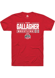 Paddy Gallagher Red Ohio State Buckeyes NIL Stacked Box Short Sleeve T Shirt
