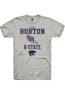 Sydney Burton Ash K-State Wildcats NIL Sport Icon Track Short Sleeve T Shirt