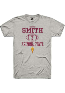 Clayton Smith  Arizona State Sun Devils Ash Rally NIL Sport Icon Short Sleeve T Shirt