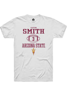 Clayton Smith  Arizona State Sun Devils White Rally NIL Sport Icon Short Sleeve T Shirt
