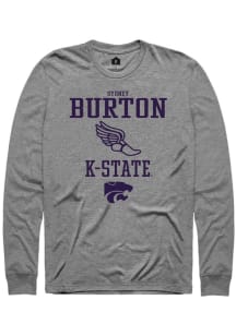 Sydney Burton Rally Mens Graphite K-State Wildcats NIL Sport Icon Track Tee