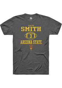Clayton Smith  Arizona State Sun Devils Dark Grey Rally NIL Sport Icon Short Sleeve T Shirt