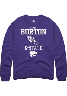 Sydney Burton Rally Mens Purple K-State Wildcats NIL Sport Icon Track Crew Sweatshirt