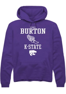 Sydney Burton Rally Mens Purple K-State Wildcats NIL Sport Icon Track Hooded Sweatshirt