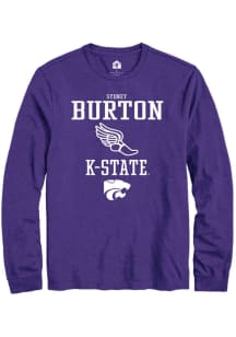 Sydney Burton Rally Mens Purple K-State Wildcats NIL Sport Icon Track Tee