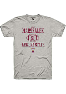 Cole Marszalek  Arizona State Sun Devils Ash Rally NIL Sport Icon Short Sleeve T Shirt