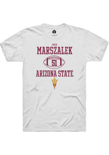 Cole Marszalek  Arizona State Sun Devils White Rally NIL Sport Icon Short Sleeve T Shirt