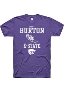 Sydney Burton Purple K-State Wildcats NIL Sport Icon Track Short Sleeve T Shirt