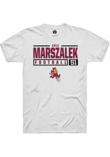 Cole Marszalek  Arizona State Sun Devils White Rally NIL Stacked Box Short Sleeve T Shirt