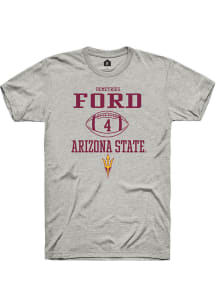 Demetries Ford  Arizona State Sun Devils Ash Rally NIL Sport Icon Short Sleeve T Shirt