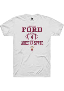 Demetries Ford  Arizona State Sun Devils White Rally NIL Sport Icon Short Sleeve T Shirt