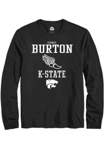 Sydney Burton Rally Mens Black K-State Wildcats NIL Sport Icon Track Tee