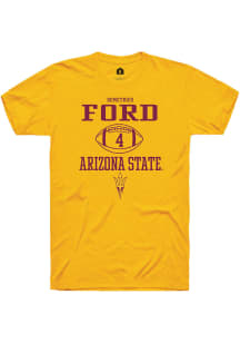 Demetries Ford  Arizona State Sun Devils Gold Rally NIL Sport Icon Short Sleeve T Shirt