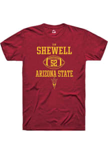 Ian Shewell  Arizona State Sun Devils Maroon Rally NIL Sport Icon Short Sleeve T Shirt
