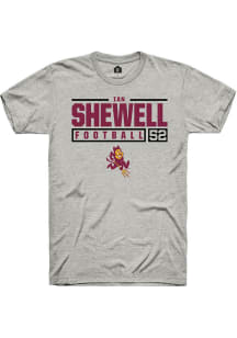 Ian Shewell  Arizona State Sun Devils Ash Rally NIL Stacked Box Short Sleeve T Shirt