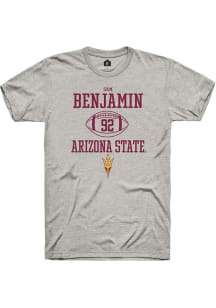 Sam Benjamin  Arizona State Sun Devils Ash Rally NIL Sport Icon Short Sleeve T Shirt