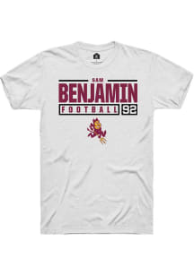 Sam Benjamin  Arizona State Sun Devils White Rally NIL Stacked Box Short Sleeve T Shirt