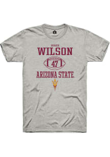 Shahid Wilson  Arizona State Sun Devils Ash Rally NIL Sport Icon Short Sleeve T Shirt