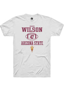 Shahid Wilson  Arizona State Sun Devils White Rally NIL Sport Icon Short Sleeve T Shirt