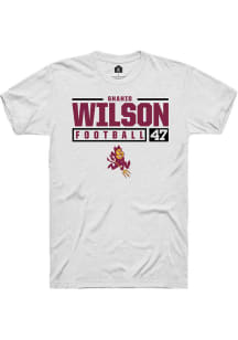Shahid Wilson  Arizona State Sun Devils White Rally NIL Stacked Box Short Sleeve T Shirt