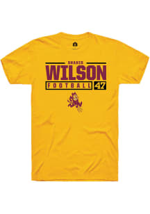 Shahid Wilson  Arizona State Sun Devils Gold Rally NIL Stacked Box Short Sleeve T Shirt