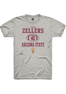 Slater Zellers  Arizona State Sun Devils Ash Rally NIL Sport Icon Short Sleeve T Shirt