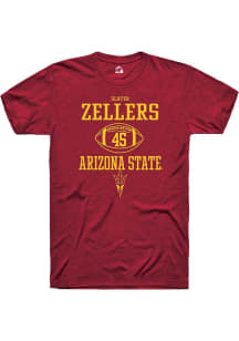 Slater Zellers  Arizona State Sun Devils Maroon Rally NIL Sport Icon Short Sleeve T Shirt