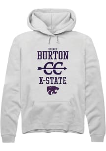 Sydney Burton Rally Mens White K-State Wildcats NIL Sport Icon Hooded Sweatshirt