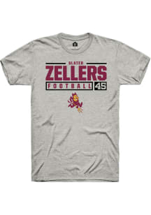 Slater Zellers  Arizona State Sun Devils Ash Rally NIL Stacked Box Short Sleeve T Shirt