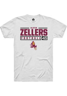 Slater Zellers  Arizona State Sun Devils White Rally NIL Stacked Box Short Sleeve T Shirt