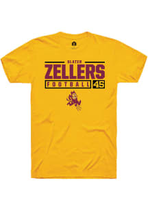 Slater Zellers  Arizona State Sun Devils Gold Rally NIL Stacked Box Short Sleeve T Shirt